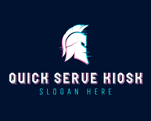 Gladiator Helmet Glitch logo design