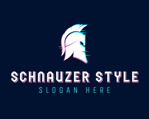 Gladiator Helmet Glitch logo design