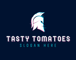 Gladiator Helmet Glitch logo design