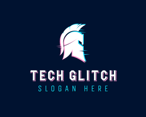 Glitch - Gladiator Helmet Glitch logo design