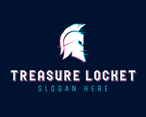 Gladiator Helmet Glitch logo design