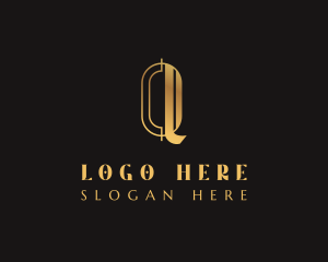 Simple Golden Art Deco Logo