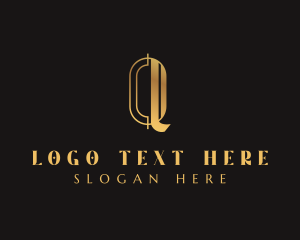 Simple Golden Art Deco Logo