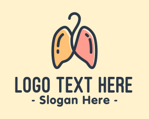 Body Organ - Respiratory Lungs Hanger logo design