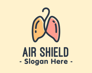 Respiratory Lungs Hanger logo design