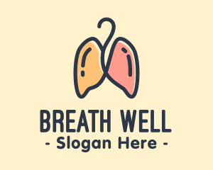 Pulmonology - Respiratory Lungs Hanger logo design