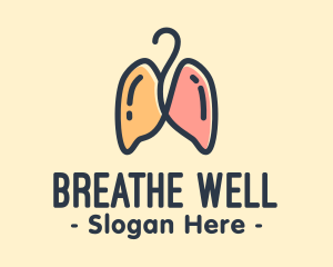 Asthma - Respiratory Lungs Hanger logo design