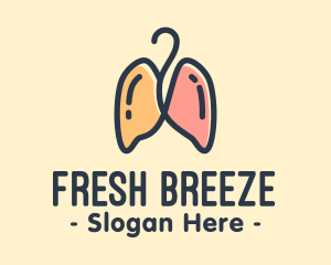 Inhale - Respiratory Lungs Hanger logo design