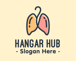 Hanger - Respiratory Lungs Hanger logo design