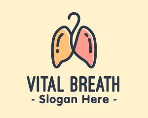 Breathing - Respiratory Lungs Hanger logo design