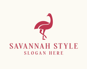 Savannah - Wild Ostrich Bird logo design