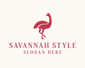 Wild Ostrich Bird logo design