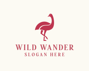 Wild Ostrich Bird logo design