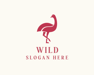 Wild Ostrich Bird logo design