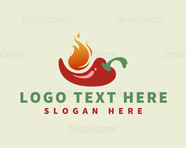 Flaming Spicy Chili Logo