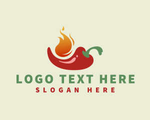 Hot - Flaming Spicy Chili logo design