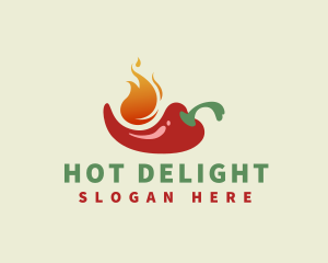 Flaming Spicy Chili  logo design