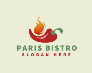 Flaming Spicy Chili  logo design