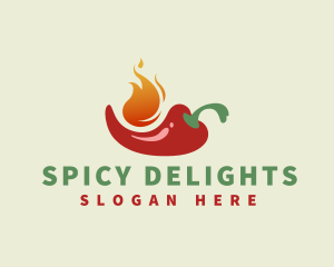 Spicy - Flaming Spicy Chili logo design