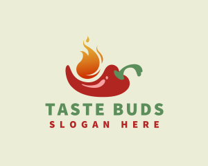 Flaming Spicy Chili  logo design