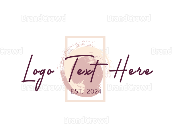 Beauty Watercolor Brush Lettermark Logo