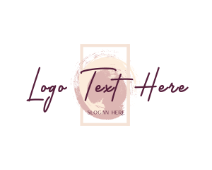 Beauty Watercolor Brush Lettermark Logo