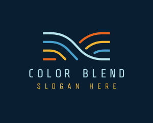 Colorful Wave Lines logo design