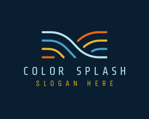 Colorful Wave Lines logo design