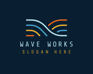 Colorful Wave Lines logo design