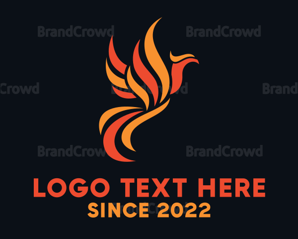 Flaming Phoenix Bird Logo