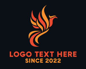 Phoenix - Flaming Phoenix Bird logo design