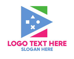 Children - Polygon Game Shape logo design