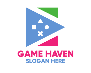 Playstation - Polygon Game Shape logo design