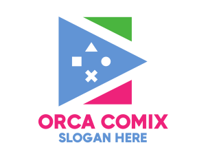 Console - Polygon Game Shape logo design