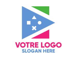 Controller - Polygon Game Shape logo design