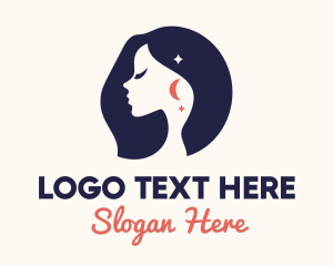 Nighttime - Evening Woman Beauty Salon logo design