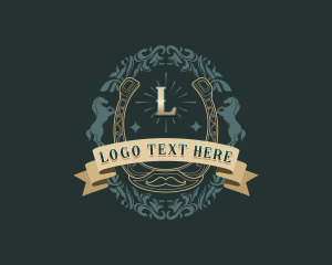 Premium - Luxury Horseshoe Ranch logo design