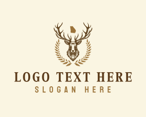 Vintage - Georgia Deer Antler logo design