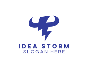 Lightning Electricity Horns logo design