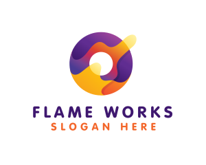 Flame - Colorful Flaming Letter O logo design