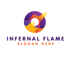 Colorful Flaming Letter O logo design