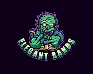 Scary Zombie Middle Finger logo design
