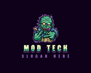 Scary Zombie Middle Finger logo design