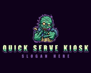 Scary Zombie Middle Finger logo design