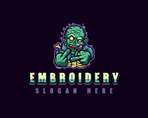 Scary Zombie Middle Finger logo design