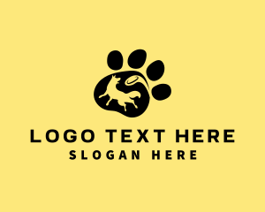 Canine - Dog Paw Frisbee logo design