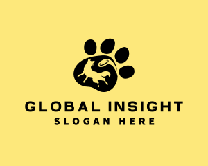 Animal Shelter - Dog Paw Frisbee logo design