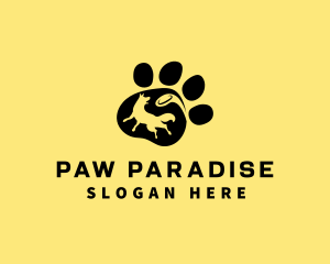 Dog Paw Frisbee logo design