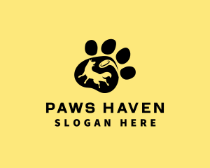 Dog Paw Frisbee logo design