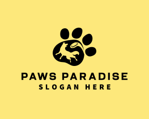 Dog Paw Frisbee logo design